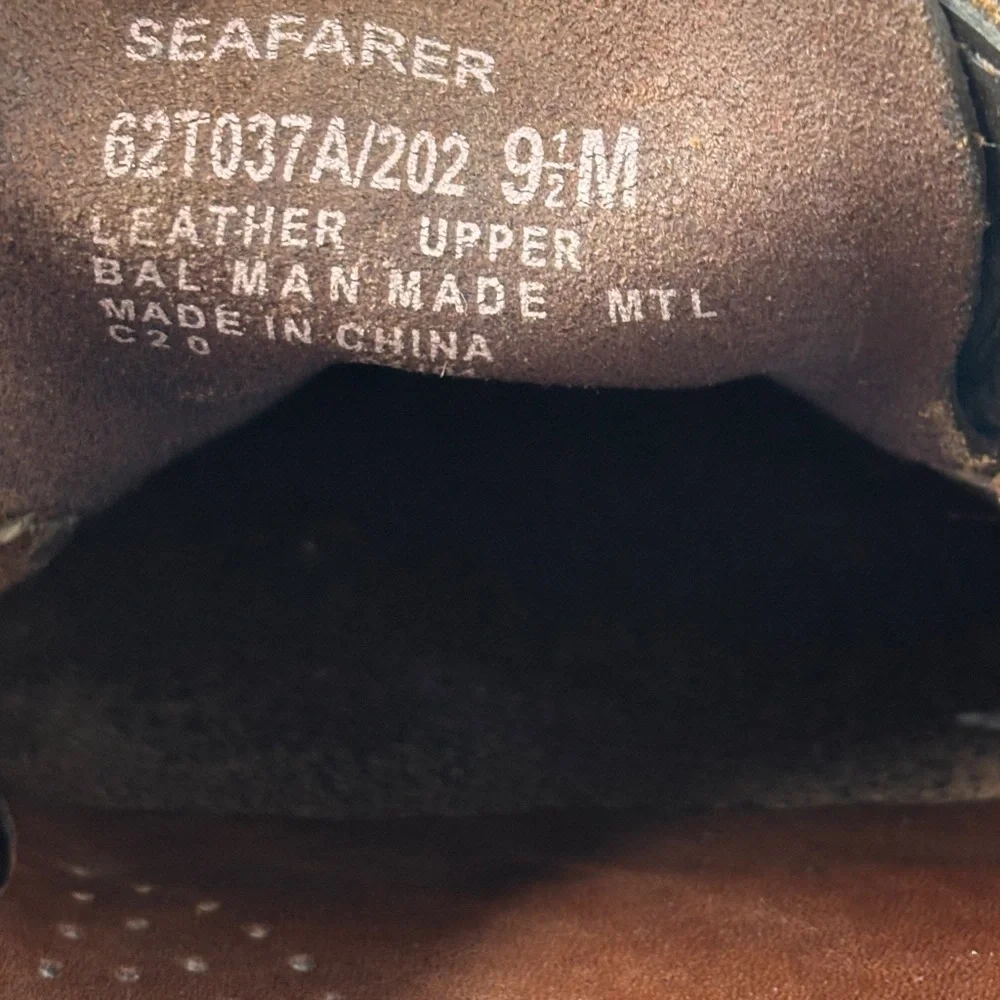 Bass Mens Seafarer Boat Shoe Size 9.5 Moc-Toe Brown Leather Rawhide Lace Preppy